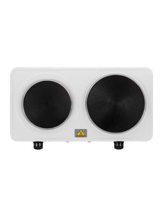Cocina Eléctrica Dos Quemadores 2500 W Blanca, 46 x 26,5 x 7 cm ADLER
