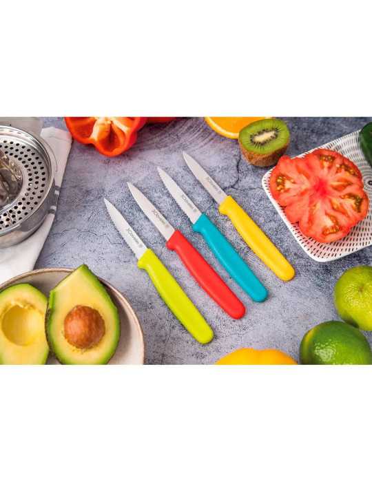 Cuchillo Verduras 8 cm Modelos y Colores Surtidos, Expositor 24 uds 3 CLAVELES