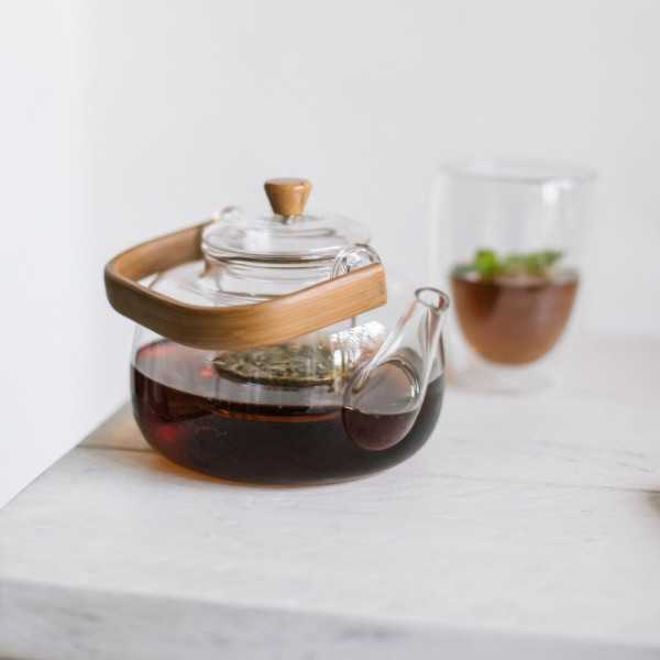 Tetera, Vidrio, Asa Bambú, 1l ANDREA HOUSE