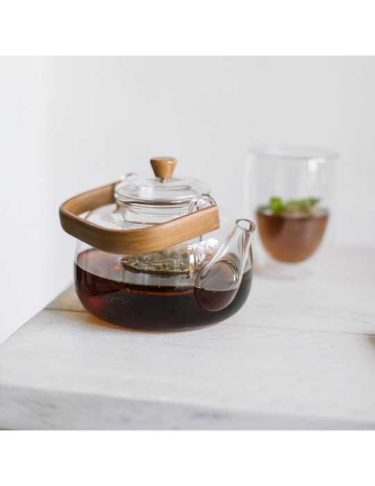 Tetera, Vidrio, Asa Bambú, 1l ANDREA HOUSE