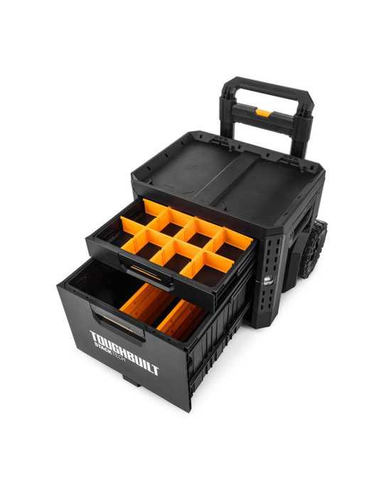 Caja de Herramientas con Ruedas de 2 Cajones y Cierre, Stacktech, 53 x 40,5 x 47,7 cm TOUGHBUILT