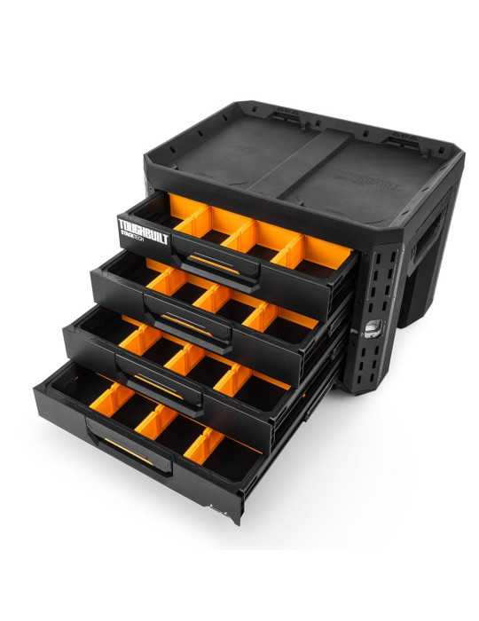 Caja de Herramientas de 4 Cajones con Cierre, Stacktech, 53 x 40,5 x 39,5 cm TOUGHBUILT