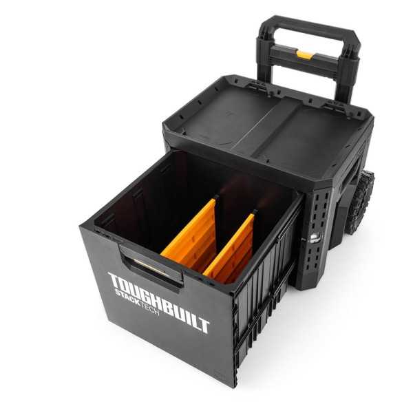 Caja de Herramientas con Ruedas de 1 Cajón y Cierre, Stacktech, 53 x 40,5 x 67 cm TOUGHBUILT