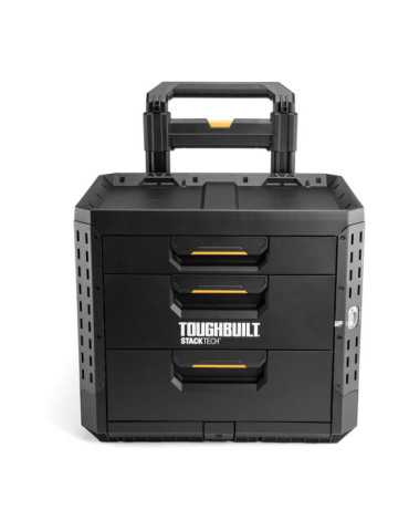 Caja de Herramientas con Ruedas de 3 Cajones y Cierre, Stacktech, 53 x 40,5 x 47,7 cm TOUGHBUILT