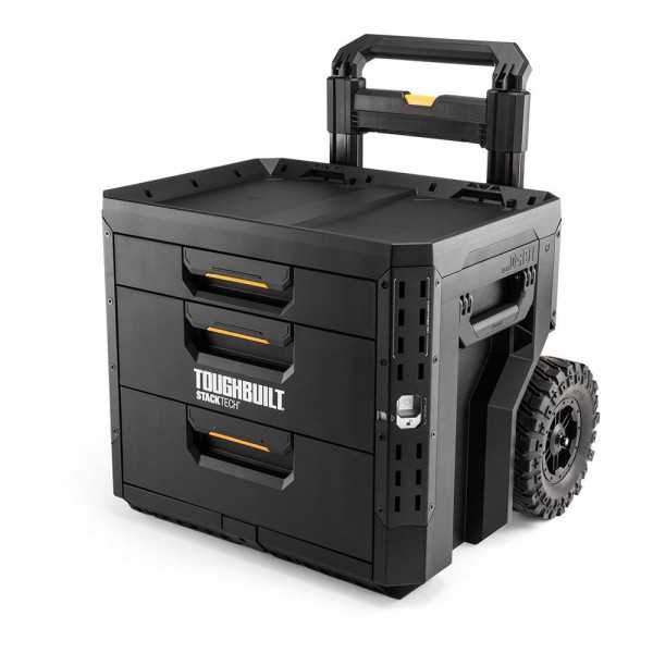 Caja de Herramientas con Ruedas de 3 Cajones y Cierre, Stacktech, 53 x 40,5 x 47,7 cm TOUGHBUILT