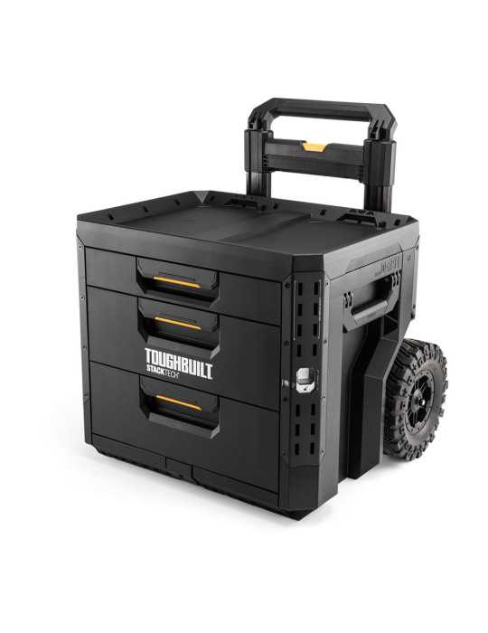 Caja de Herramientas con Ruedas de 3 Cajones y Cierre, Stacktech, 53 x 40,5 x 47,7 cm TOUGHBUILT