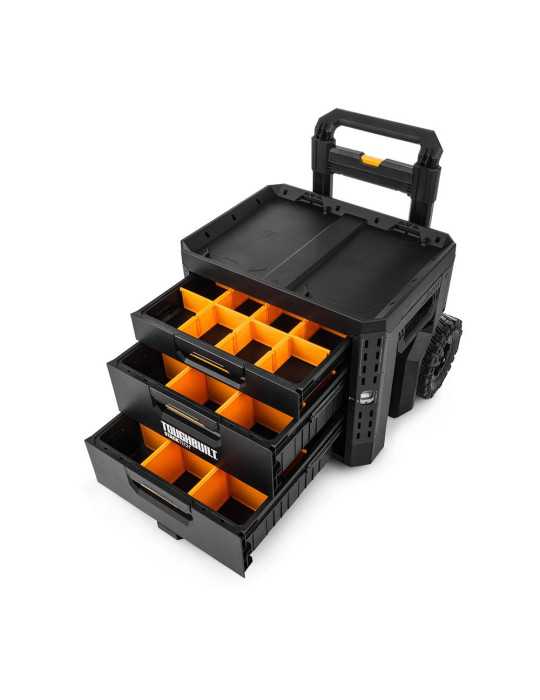 Caja de Herramientas con Ruedas de 3 Cajones y Cierre, Stacktech, 53 x 40,5 x 47,7 cm TOUGHBUILT