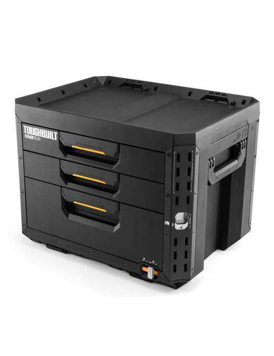 Caja de Herramientas XL con 3 Cajones y Cerradura, Stacktech, 53 x 40,5 x 39,5 cm TOUGHBUILT