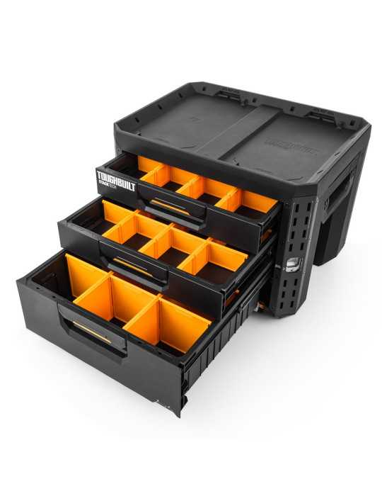 Caja de Herramientas XL con 3 Cajones y Cerradura, Stacktech, 53 x 40,5 x 39,5 cm TOUGHBUILT