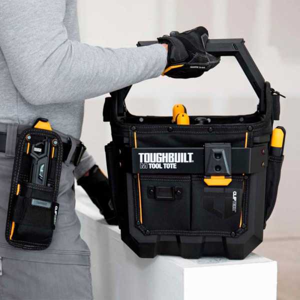 Cesta Portaherramientas Cuerpo Duro, Sistema Cliptech, Talla M, 30,48 x 27,94 x 43,18 cm TOUGHBUILT