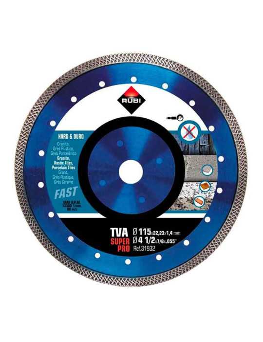 Disco Diamantado Tva Superpro Ø115 x 1,4 x 22,2 mm RUBI