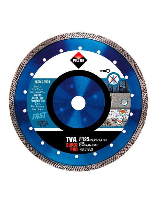 Disco Diamantado Tva Superpro Ø125 x 1,4 x 22,2 mm RUBI