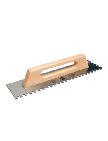 Peine de Acero con Mango de Madera Cerrado, 48 cm, Dentado 10x10 RUBI