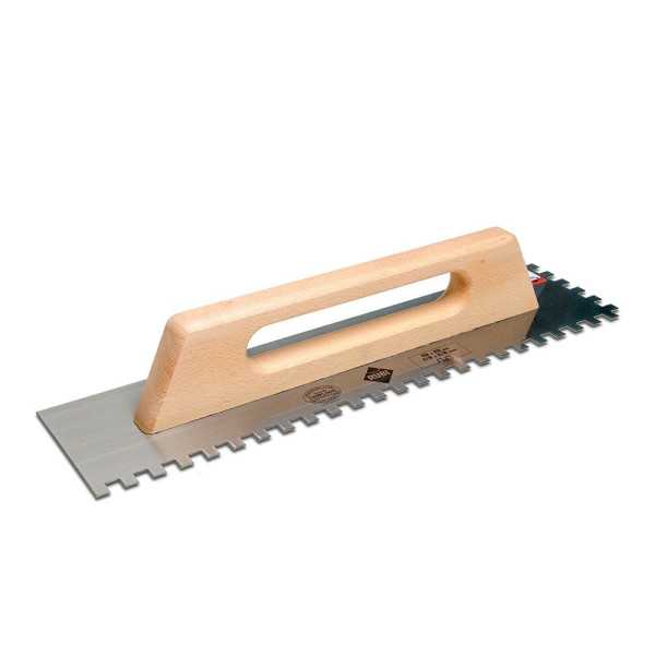 Peine de Acero con Mango de Madera Cerrado, 48 cm, Dentado 10x10 RUBI
