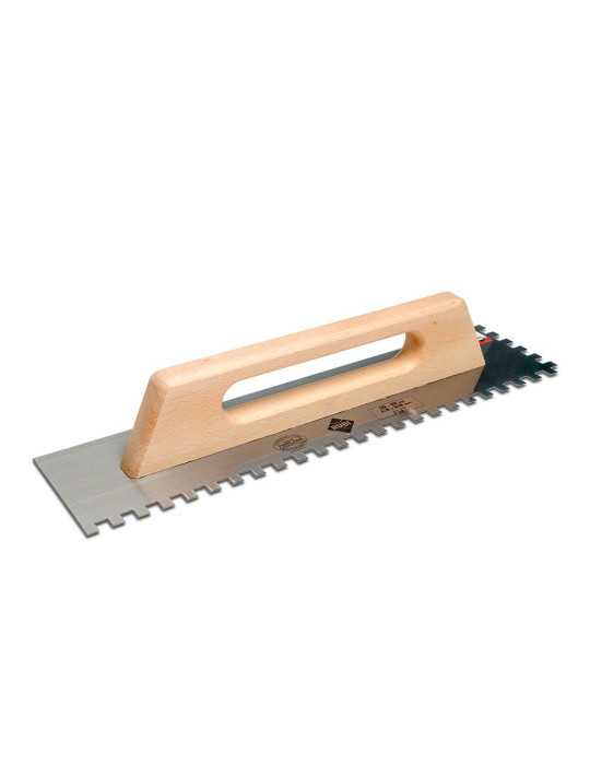 Peine de Acero con Mango de Madera Cerrado, 48 cm, Dentado 10x10 RUBI