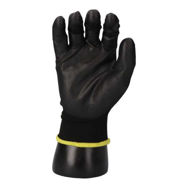 Lote de 120 Unidades Guante Poliéster con Palma Poliuretano, Keep Safe®, Negro, T-07 EDM
