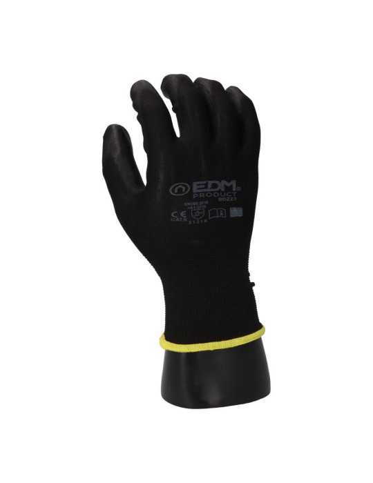 Lote de 120 Unidades Guante Poliéster con Palma Poliuretano, Keep Safe®, Negro, T-10 EDM