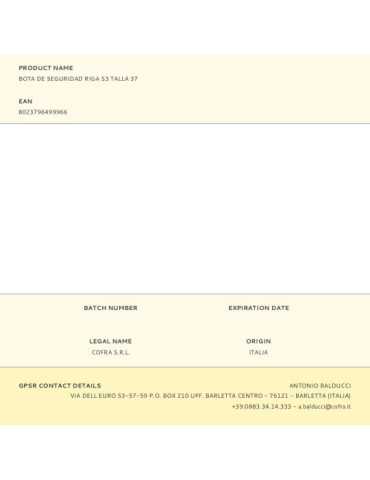 Bota de Seguridad Riga S3 Talla 37 COFRA 2