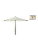 Parasol para Jardín, Crudo con Mango de Madera, Ø2,6 x 2,2 m