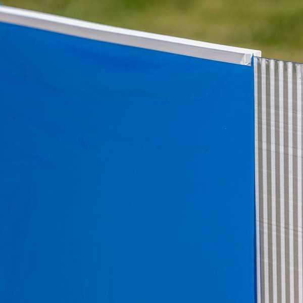 Piscina con Pared de Acero y Chapa Blanca, Redonda, con Depuradora, Ø350 x 120 cm GRE
