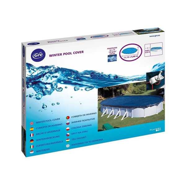 Cubierta Piscina Ovalada de Acero 610 x 410 cm GRE
