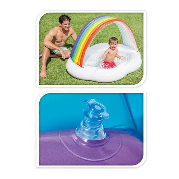 Piscina Hinchable Infantil Modelo Arcoíris, 142 x 84 x 119 cm INTEX