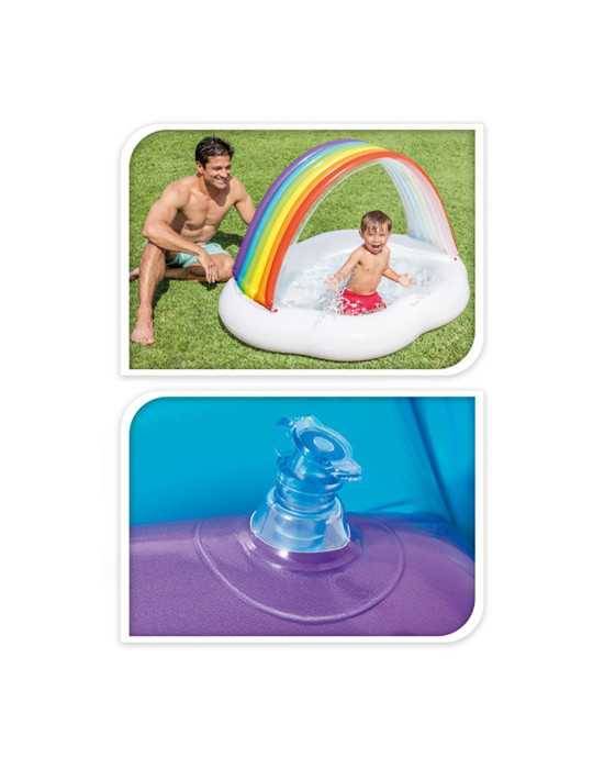 Piscina Hinchable Infantil Modelo Arcoíris, 142 x 84 x 119 cm INTEX