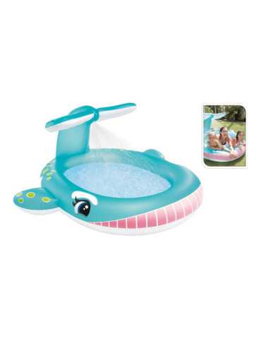 Piscina Hinchable Infantil Modelo Ballena con Rociador, 201 x 196 x 91 cm INTEX