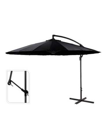 Parasol Excéntrico Ø300 cm Altura Maxima 3 m Color: Negro AMBIANCE