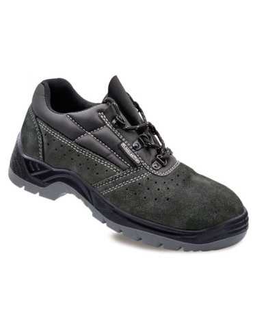 Zapatos de Seguridad Piel Serraje Perforada Gris Oscuro S1P SRC Talla 37 BLACKLEATHER
