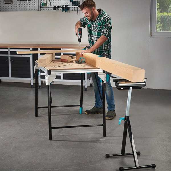 Caballete Multifuncional con Soporte y Rodillo WOLFCRAFT