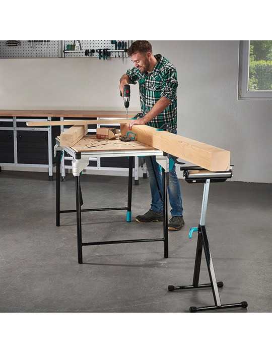 Caballete Multifuncional con Soporte y Rodillo WOLFCRAFT