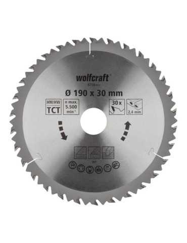 Disco de Sierra Circular Ct, Ø190 mm x 30 Dientes WOLFCRAFT