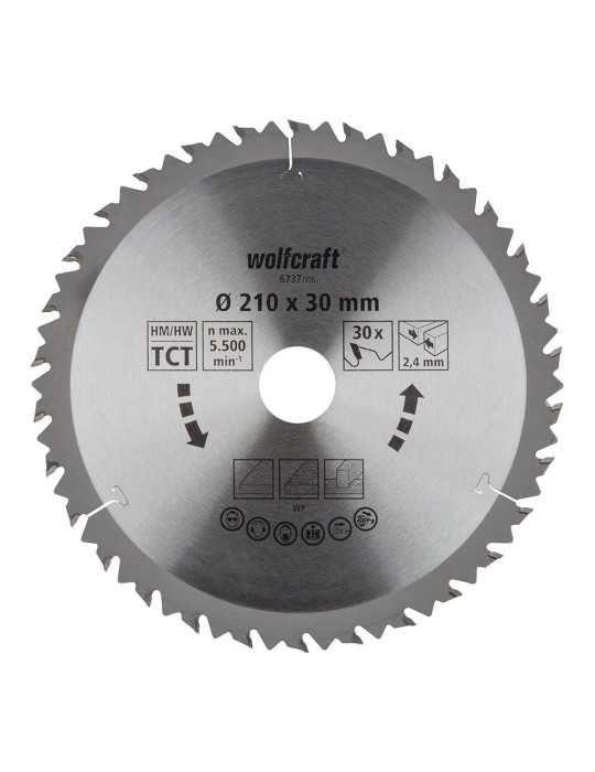 Disco de Sierra Circular Ct, Ø210 mm x 30 Dientes WOLFCRAFT