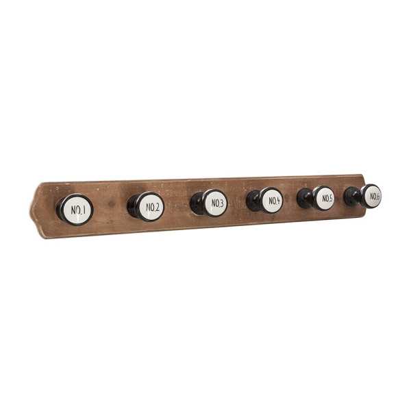Colgador de Madera con 6 Perchas 66 x 8,5 x 8,8 cm ATMOSPHERA