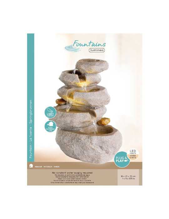 Fuente de Poliresina para Interior y Exterior, 18 x 23 x 35 cm LUMINEO