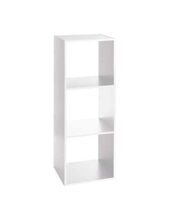 Estanteria Madera para 3 Cajas Organizadoras Blanco 100,5 x 34,4 x 32 cm 5FIVE