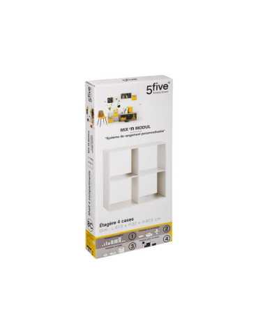 Estanteria Madera para 4 Cajas Organizadoras Blanco 67,6 x 32 x 67,6 cm ATMOSPHERA 2