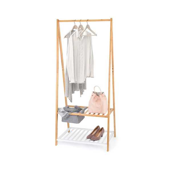 Colgador Bambu con Repisa para Zapatos y Bandeja 70 x 45 x 160 cm DOMO PACK LIVING