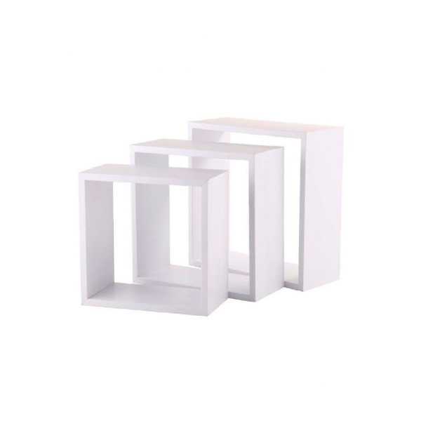 Set 3 Estantes tipo Cubo Color Blanco 3 Medidas 5FIVE