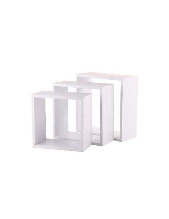 Set 3 Estantes tipo Cubo Color Blanco 3 Medidas 5FIVE
