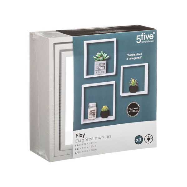 Set 3 Estantes tipo Cubo Color Blanco 3 Medidas 5FIVE