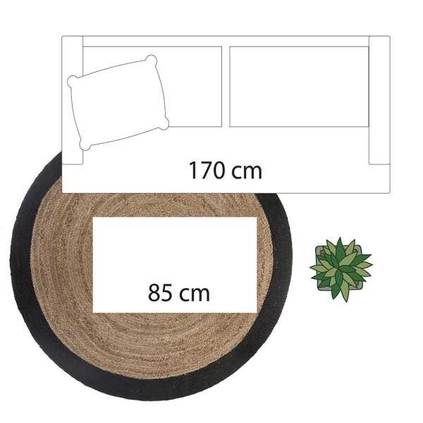 Alfombra Arpillera Negra Ø120 cm ATMOSPHERA