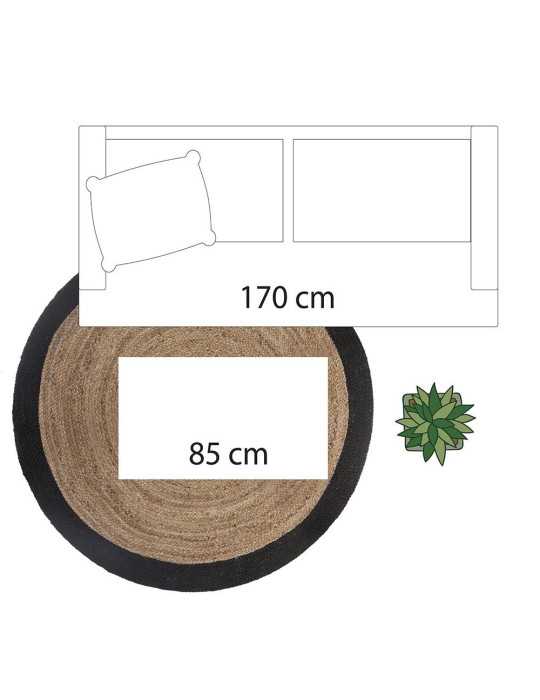 Alfombra Arpillera Negra Ø120 cm ATMOSPHERA