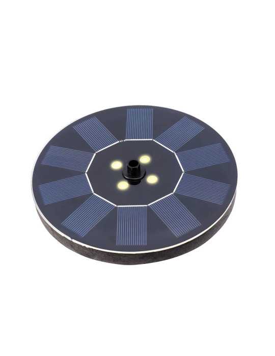 Fuente Solar de Jardín, de Plástico, Luz Blanca Cálida, 4 LEDS, Ø16 x 3,5 cm LUMINEO