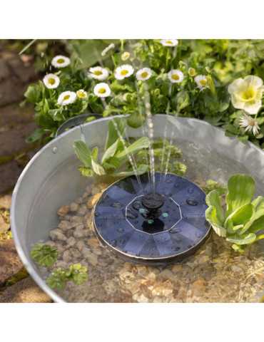 Fuente Solar de Jardín, de Plástico, Luz Blanca Cálida, 4 LEDS, Ø16 x 3,5 cm LUMINEO 2