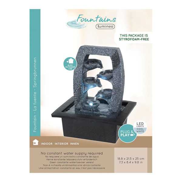 Fuente de Poliresina para Interior y Exterior Modelos Variados 21,5 x 18,5 x 25 cm LUMINEO