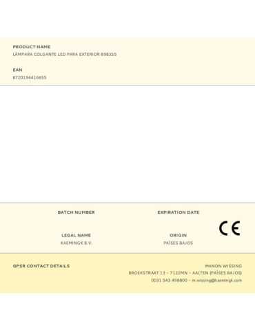 Lámpara Colgante LED para Exterior 898355 LUMINEO 2