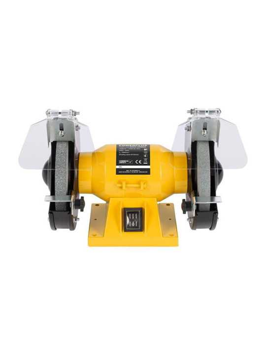 Esmeriladora de Banco + 2 Ruedas Abrasivas de Ø150 mm, 150 W con Cable 2 m POWERPLUS