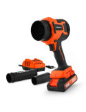 Kit Soplador Turbo Compacto sin Escobillas 20 V+batería+cargador, Dual Power POWERPLUS